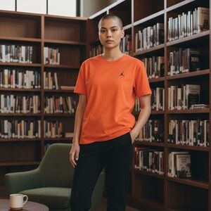 Jordan Vibrant Orange Short Sleeve Tee Shirt NWT